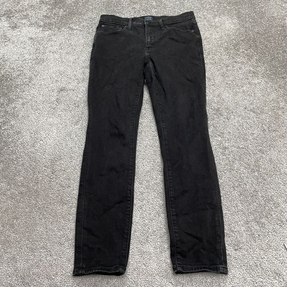J.Crew High Rise Skinny Denim Jeans Womens 28 L27 Black Dark Wash Stretch Casual